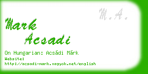 mark acsadi business card